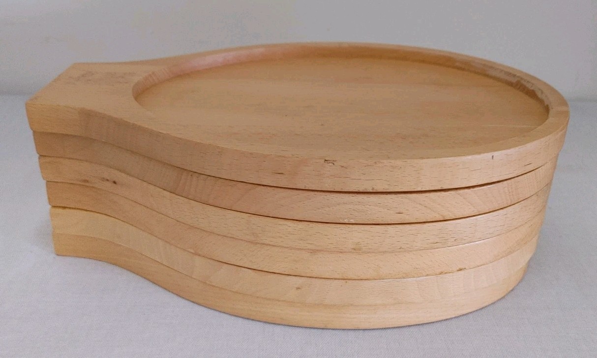 Wooden base/tray for cast iron plate 6 Pcs. 12″x8″x0.75″