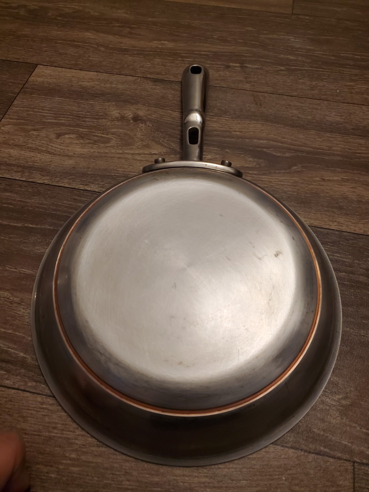 2 pieces all clad copper core frying pans 12″ & 8 “
