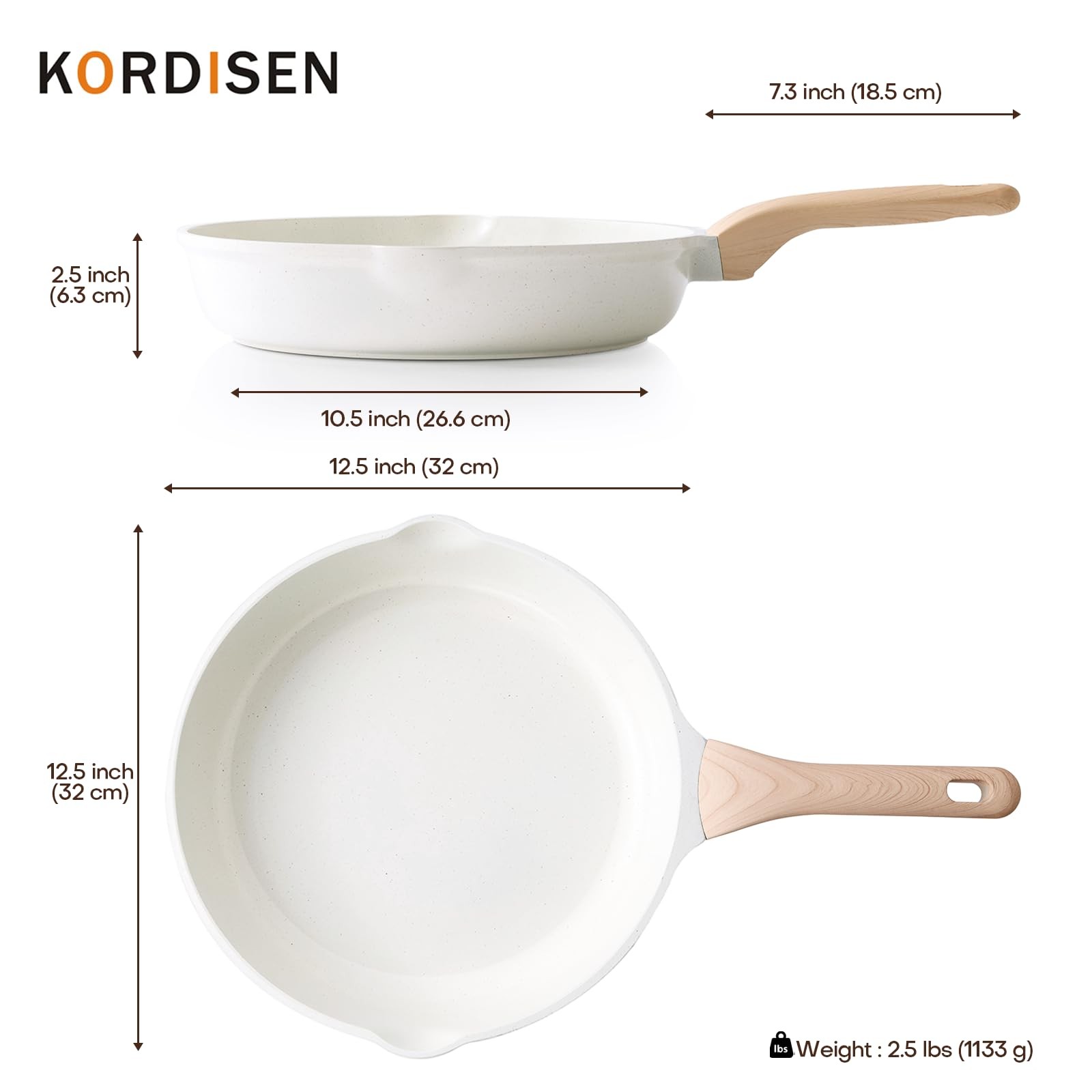 Nonstick Ceramic Frying Pan, 12.5 Inch Ceramic Large Skillet, Healthy Non Tox…