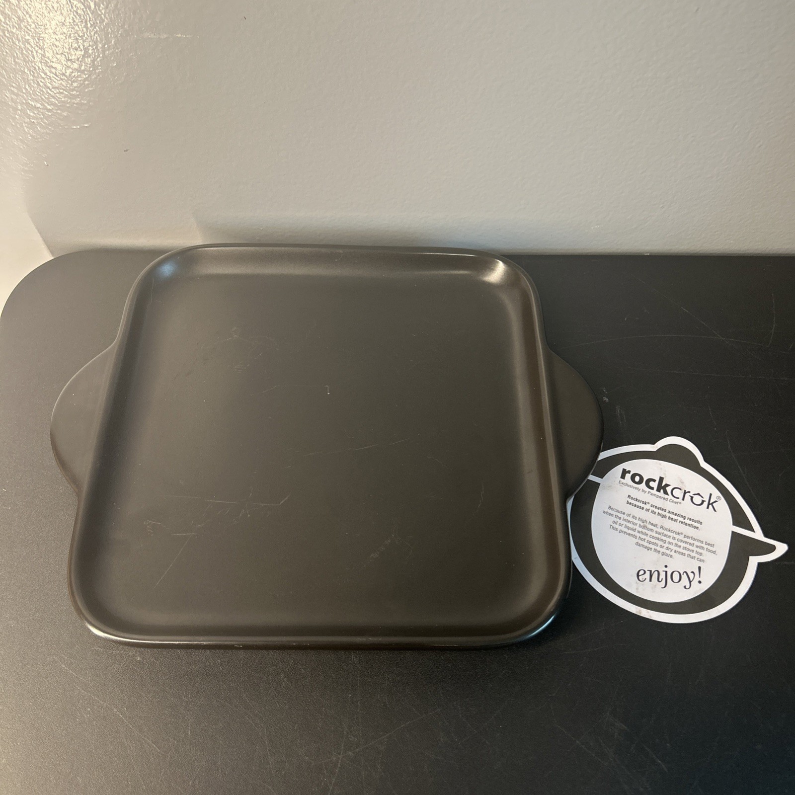 Pampered Chef ROCKCROK® Small 9 Square GRILL STONE Oven BBQ Stovetop Grill