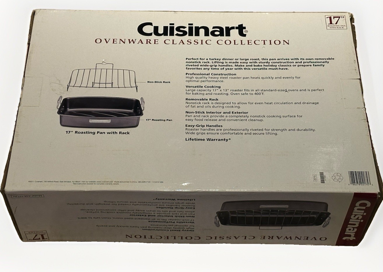 Cuisinart Roasting Pan with Rack, 16”, Chef’s Classic, Stainless