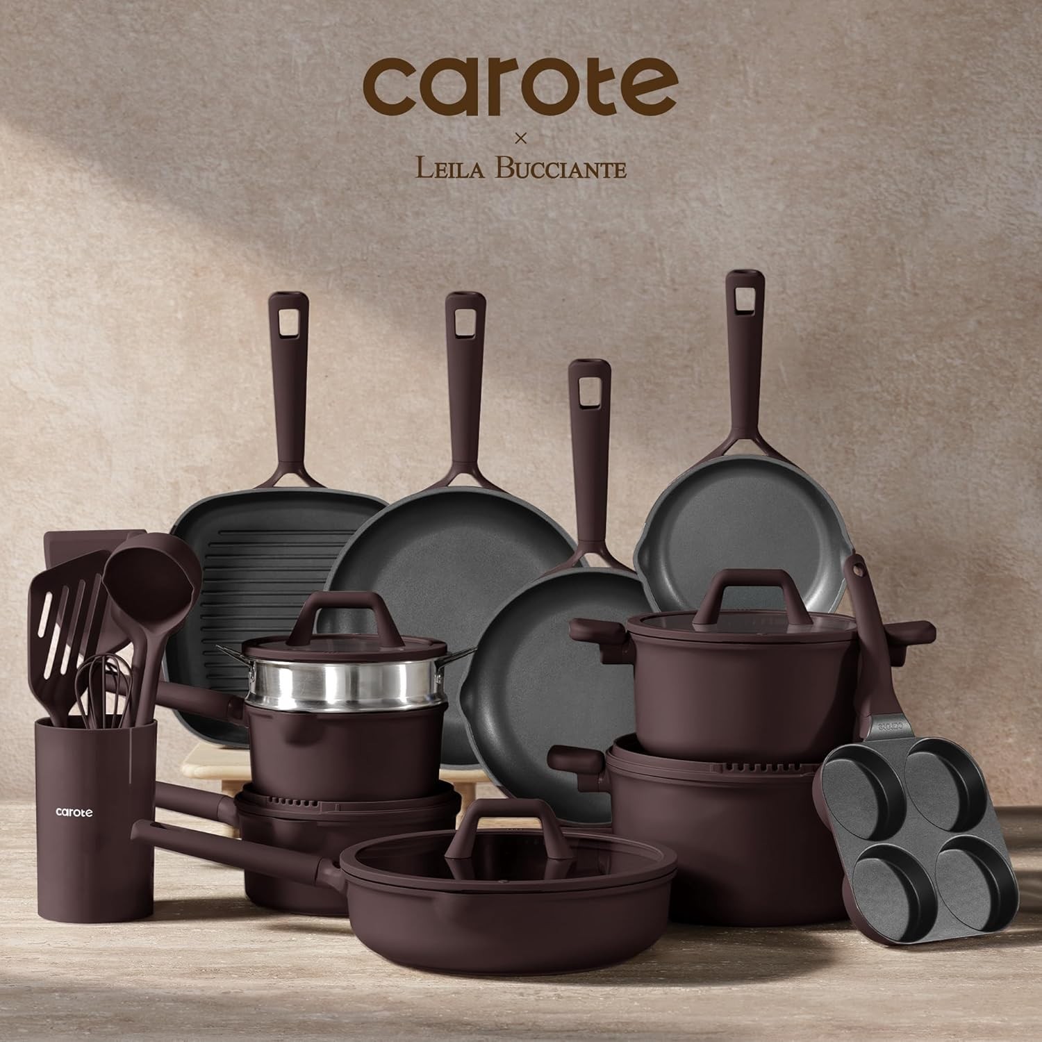 31PCS Pots and Pans Set, Nonstick Cookware Set Kitchen Non Stick Induction Ti…