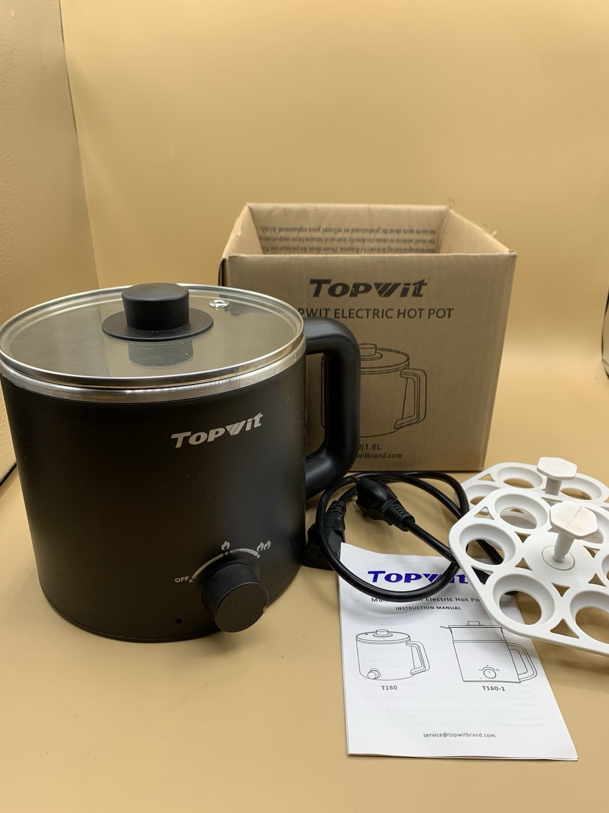 Electric Hot Pot 1.6L Cooker, Multifunctional Cook Pot, Boiled Eggs