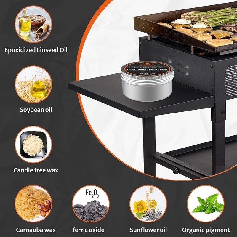 Griddle Seasoning Cast Iron Pan Non Stick Flavor Enhancer Grill Maintenance New