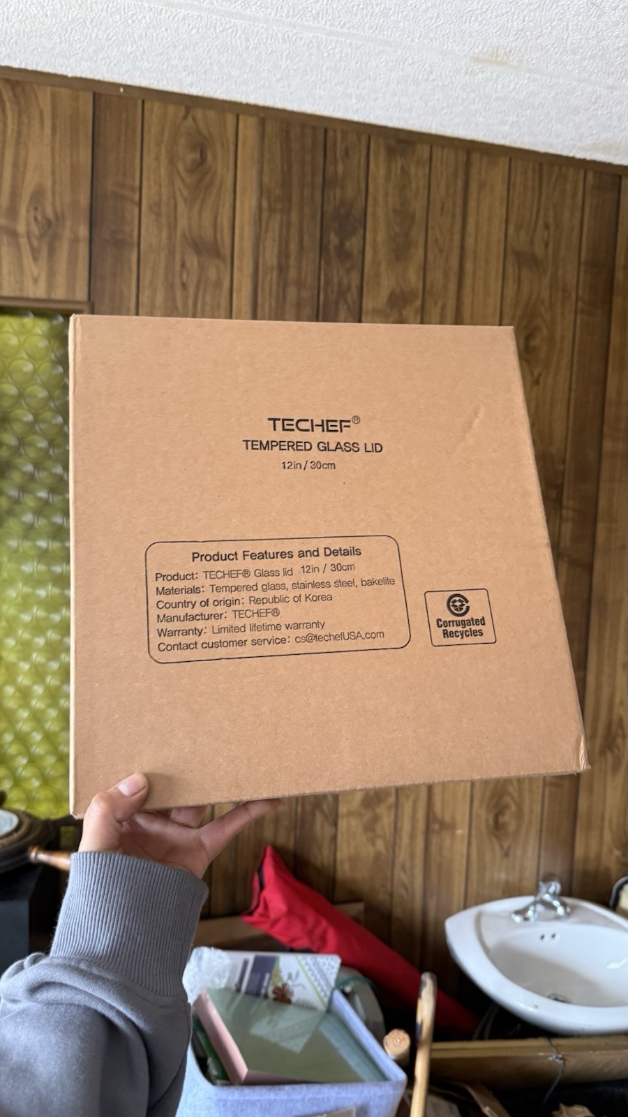 TECHEF Tempered Glass Lid 12in/30cm Round Overflow-Protection
