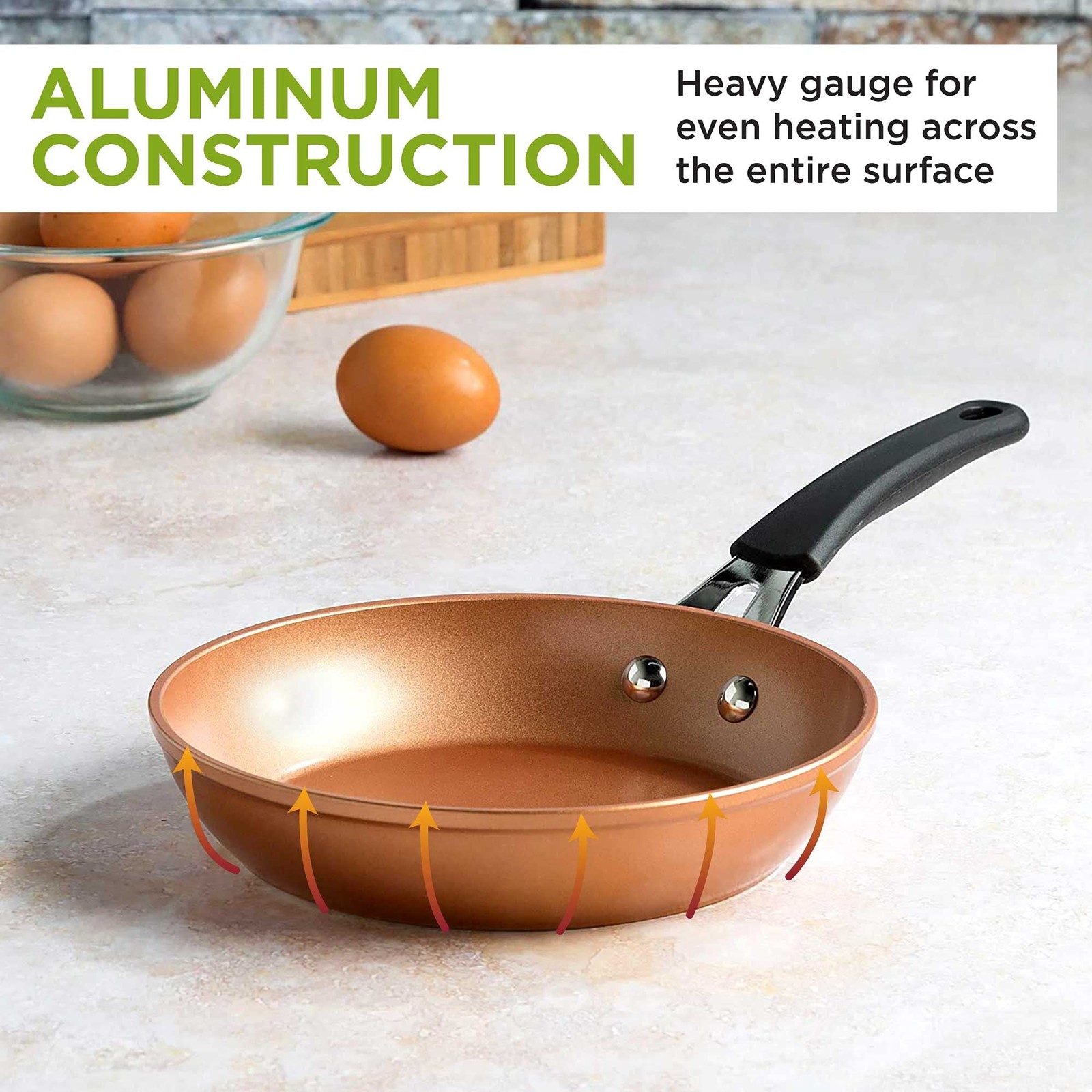 Titanium Ceramic Easy Clean Endure Nonstick Silicone Stay Cool Handle, 8-Inch…