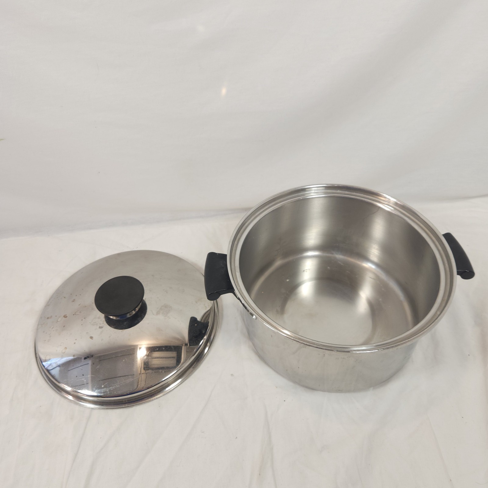 Vintage Seal O Matic 5 Qt Stock Pot Stainless USA 3 Ply Cooking