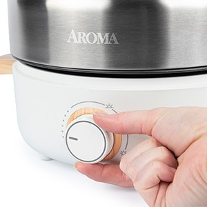 Aroma Housewares AMC-130 Whatever Pot, Indoor Grill, Cooking, Hot Pot with Glass