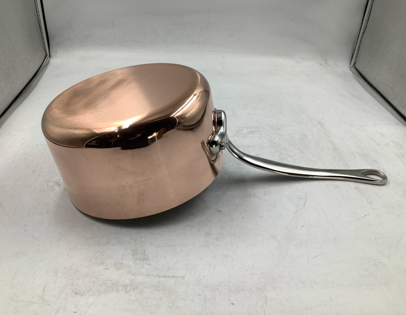 Mauviel M’Heritage 150 S Polished Copper & Stainless Steel Sauce Pan. 1.9 Qt