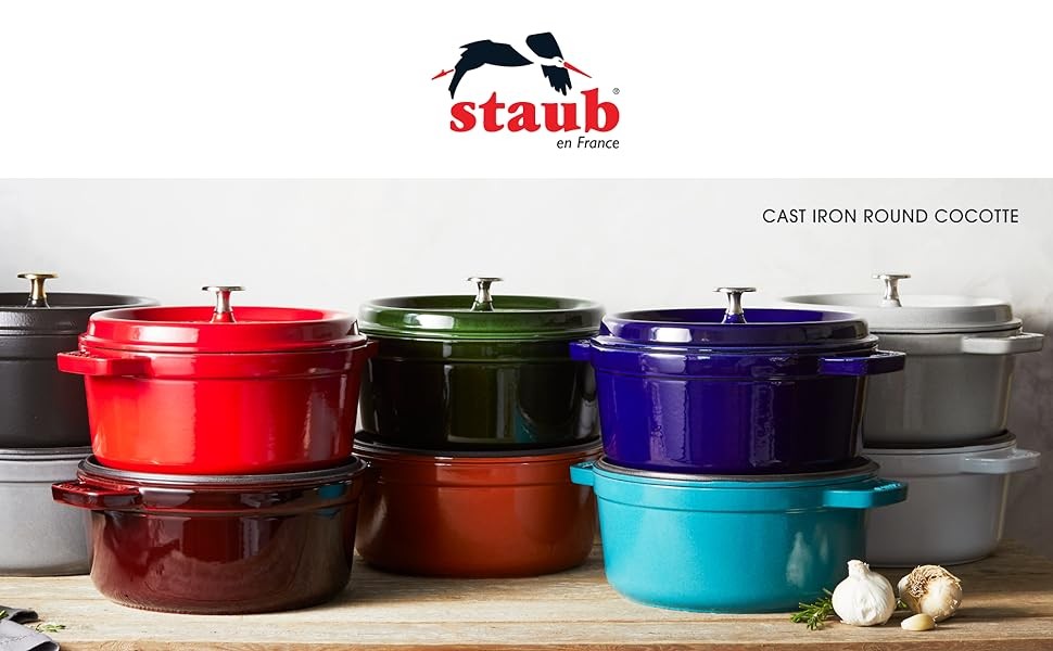 Cast Iron Dutch Oven 1.25-qt Round Cocotte, Made in France, Serves 1, Matte