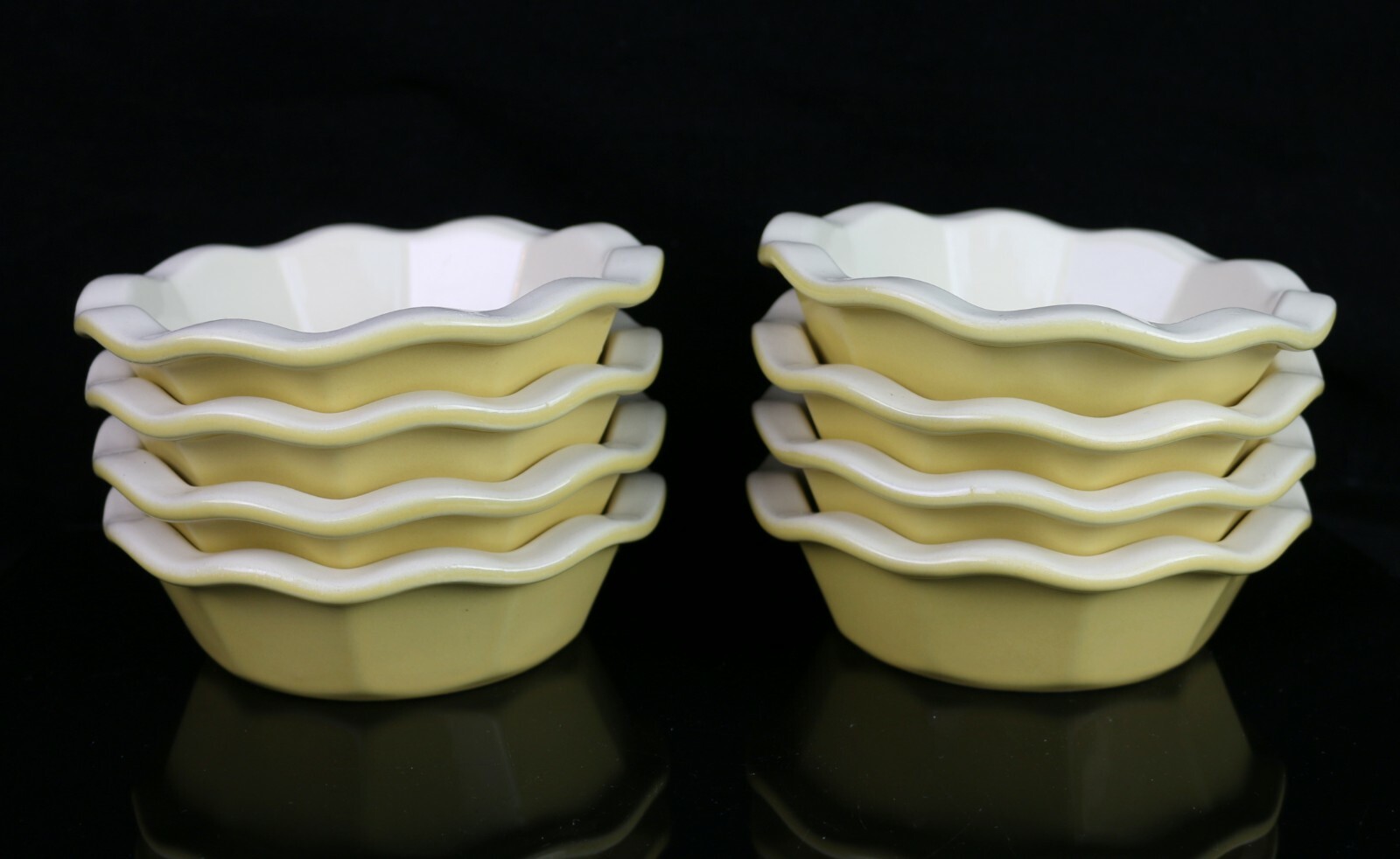 8 Emile Henry Yellow Pie Quiche Dish Ramekins Mini 5.5″ Stoneware 3174 ODP3