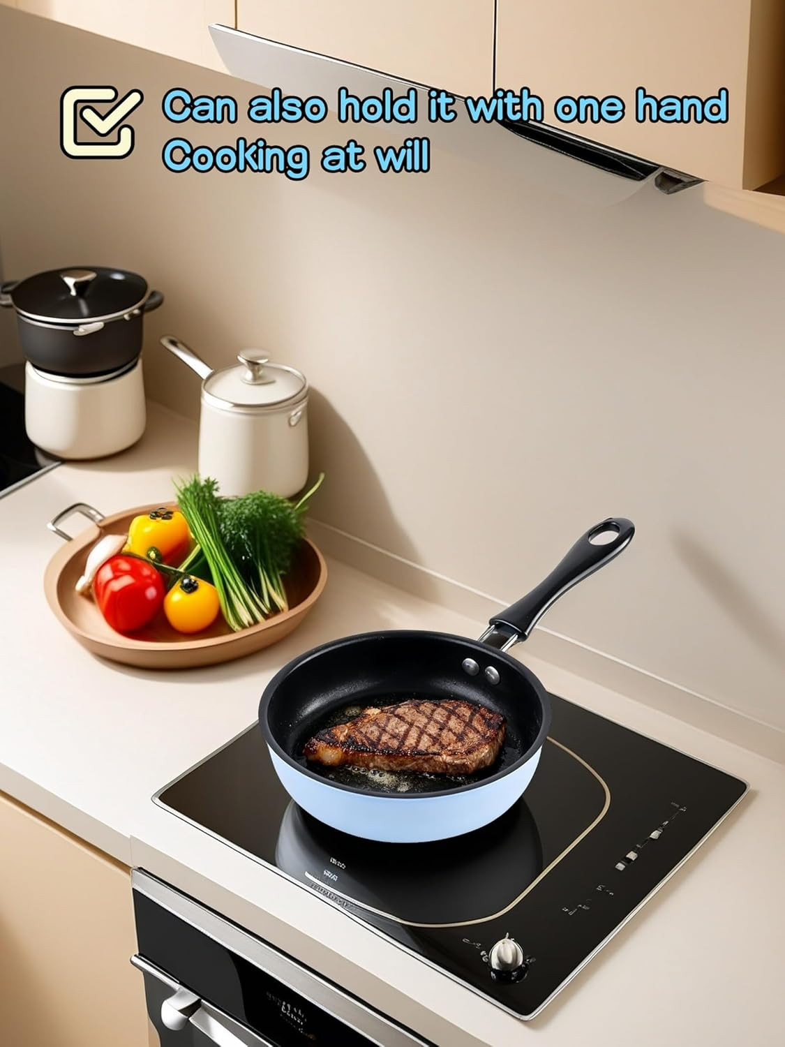 4.7inch Mini Non-Tick Egg Pan – 5-Layer Coating, Dishwasher Safe, Gas/Induction