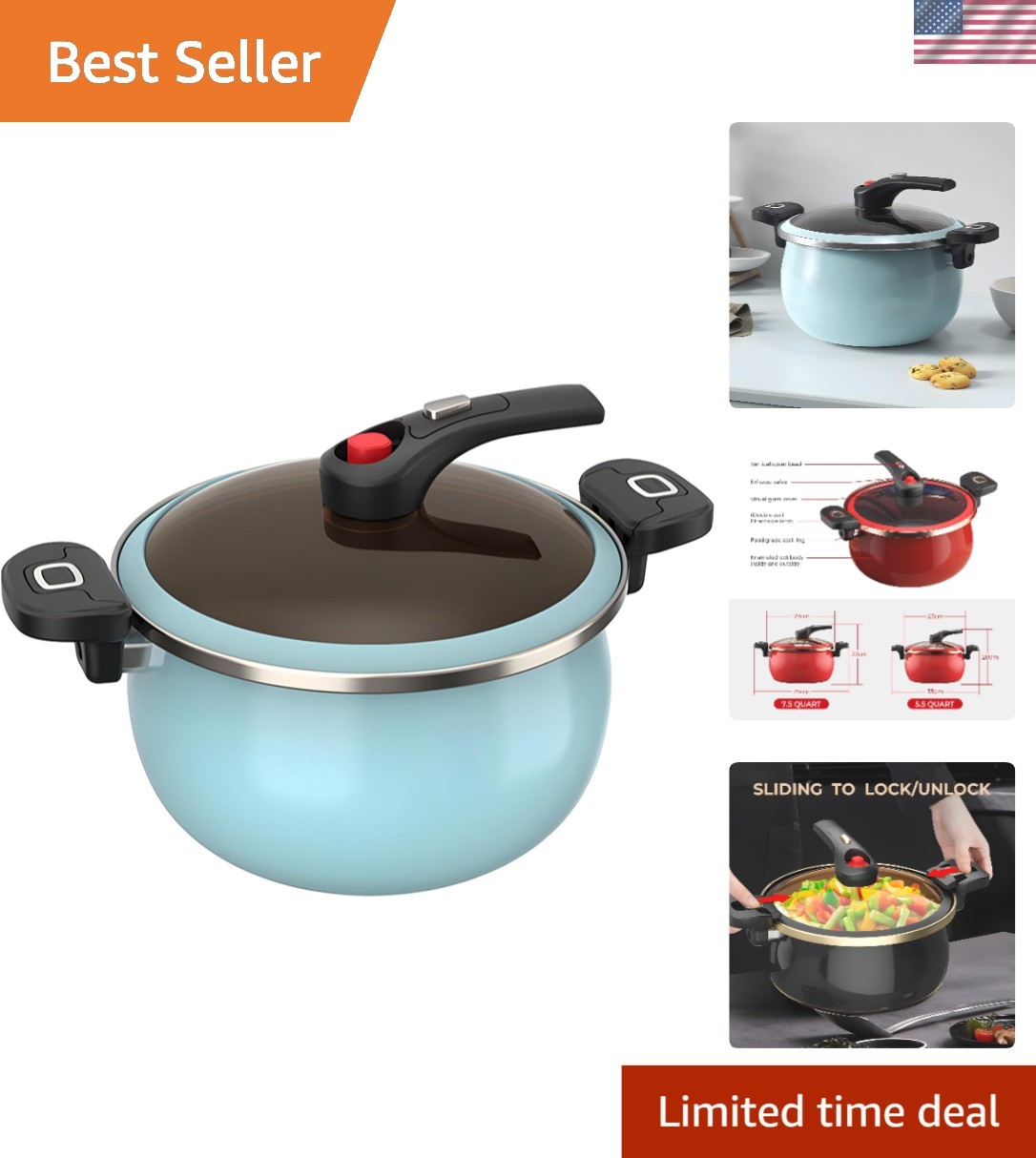 Health-Conscious 5.5QT Nonstick Ceramic Stockpot with Lid – Durable Cooking Art