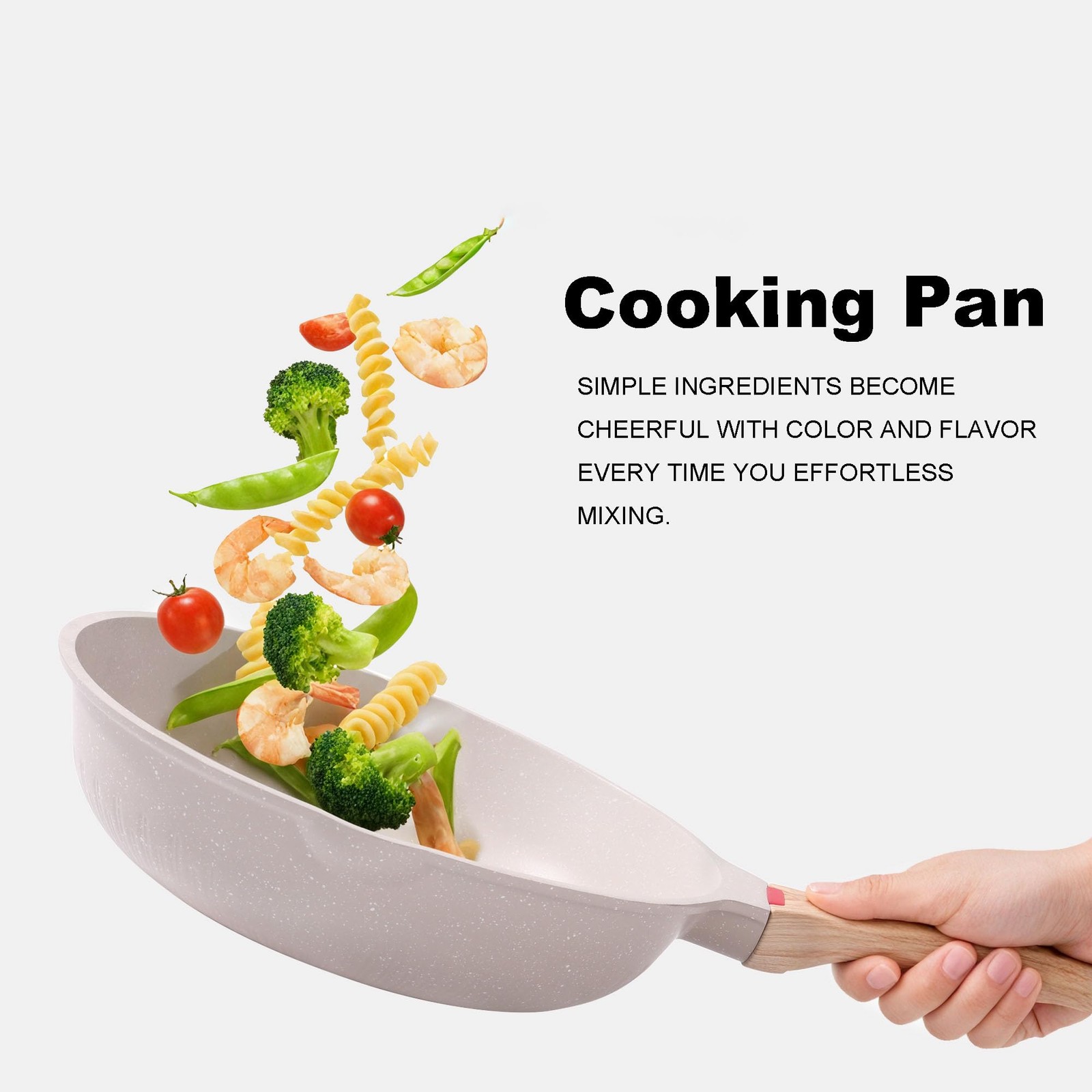 Nonstick Frying Pan Heat-Resistant Handle Ceramic Skillet PFOA Free Cookware