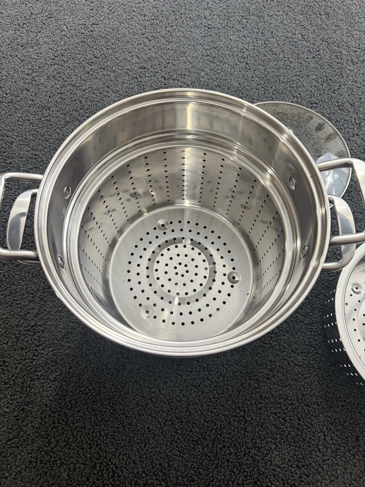 Denmark Stainless Pasta Pot Set 10” Stock Pot w/2 Strainers & Glass Lid