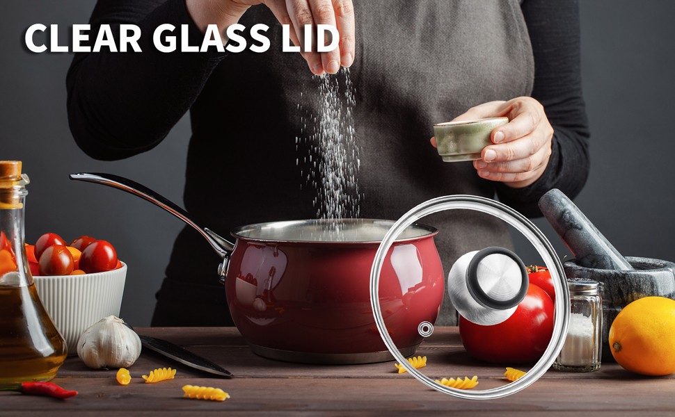 6 Inch Universal Tempered Glass Pot Lid Glass Covers for Frying Pan Wok Pot