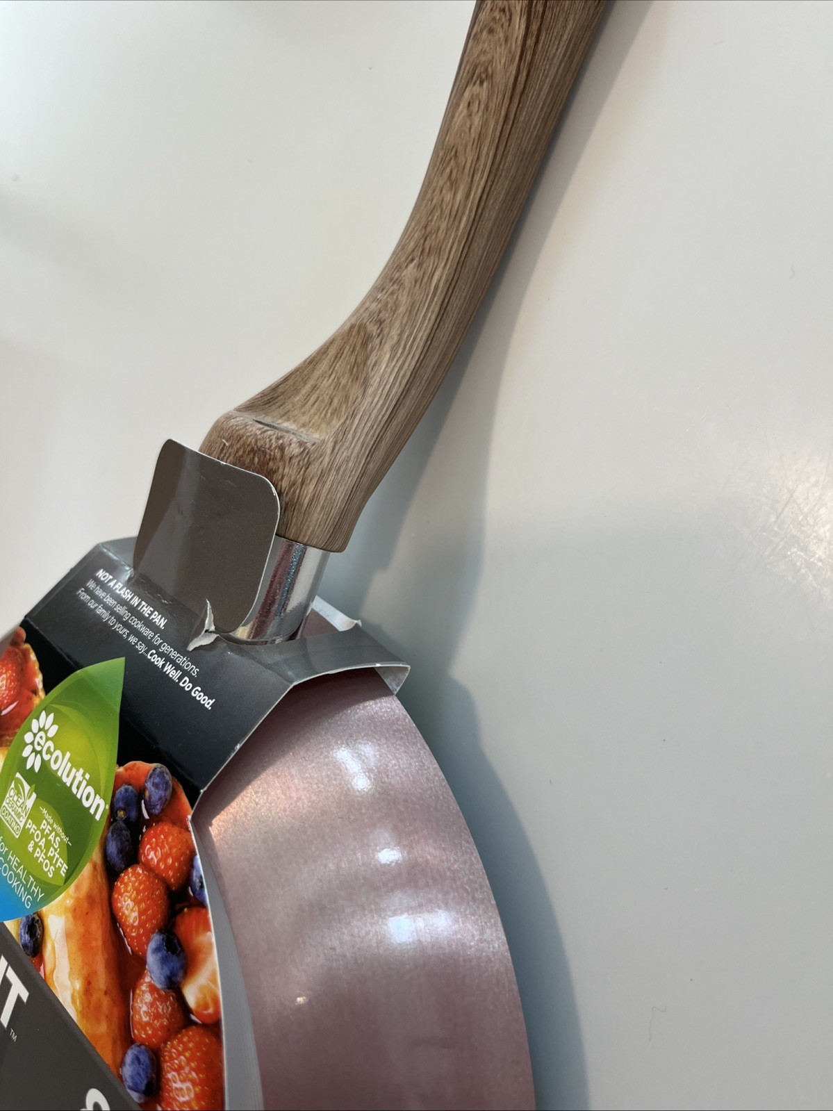 Ecolution Healthy Cook GRANIT 8″ Non-Stick Ceramic Fry Pan Woodgrain / Rose Gold