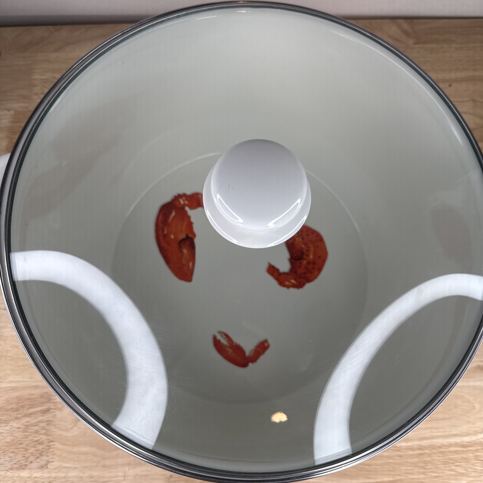 New Large Golden Rabbit Lobster Enamelware 18 Quart Stock Pot, Glass Lid, Rack