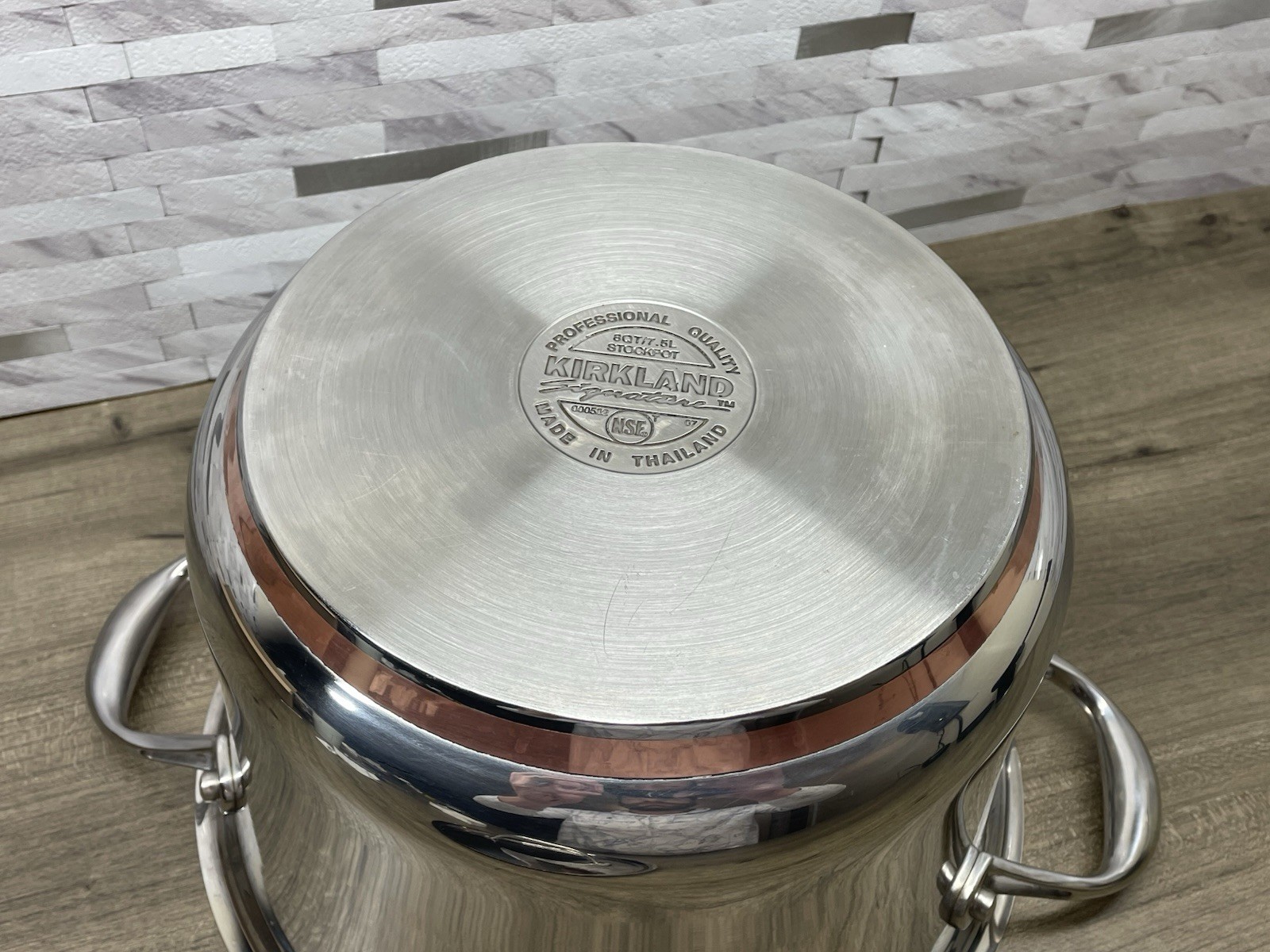 KIRKLAND SIGNATURE PROFESSIONAL QUALITY 8 Qt 7.5 L COPPER CORE STOCKPOT + LID