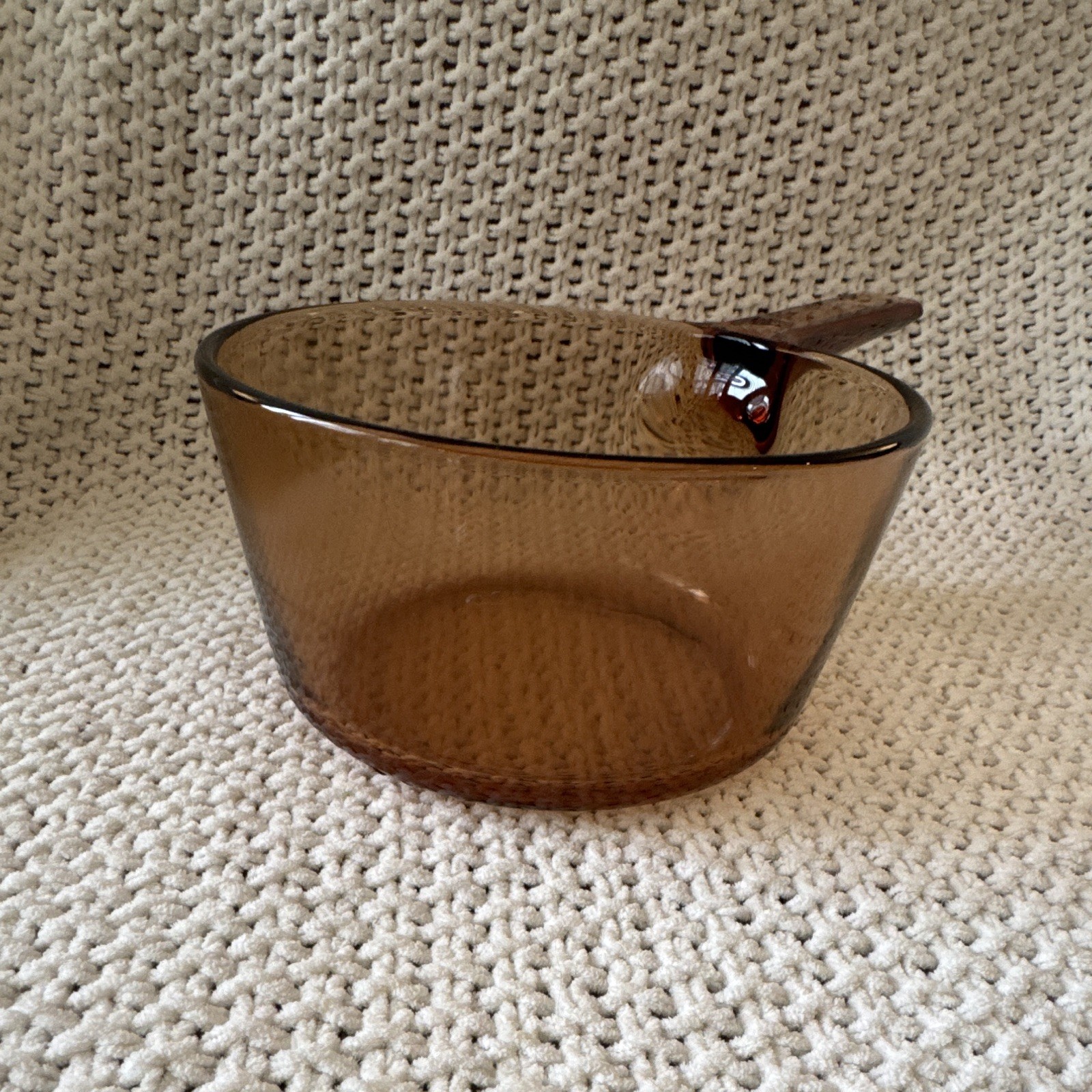 Vintage Corning Visions V-1.5-B 1.5L Amber Glass Saucepan Made in France No Lid