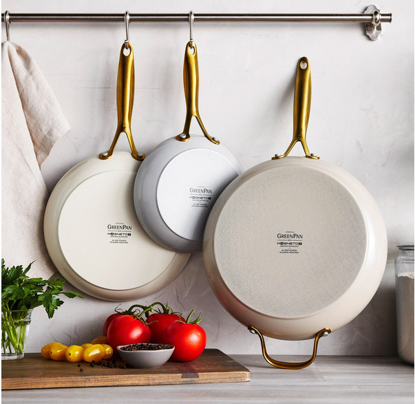 GreenPan Jewel Pro Hard Anodized Ceramic Nonstick 3-Piece Fry Pan Set- USED