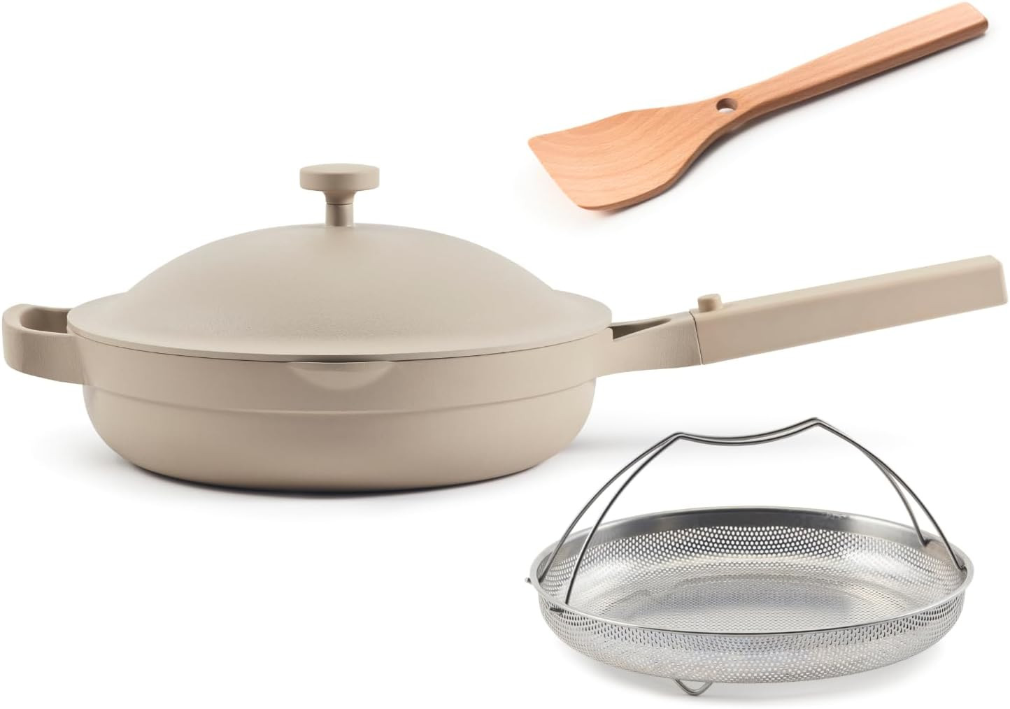 Always Pan 2.0 | 10.5″ Ceramic Pan with Modular Lid, Steamer Basket & Spatula |