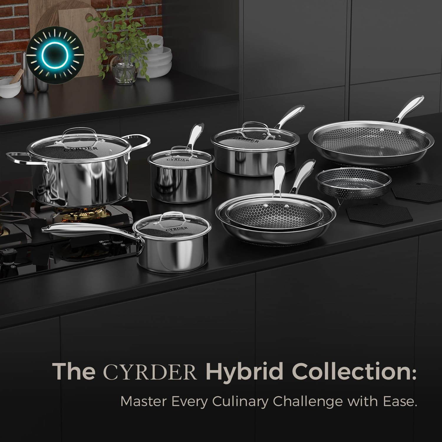 14-Piece Nonstick Hybrid Hex Cookware Set – Induction & Oven Safe PFOA Free NEW