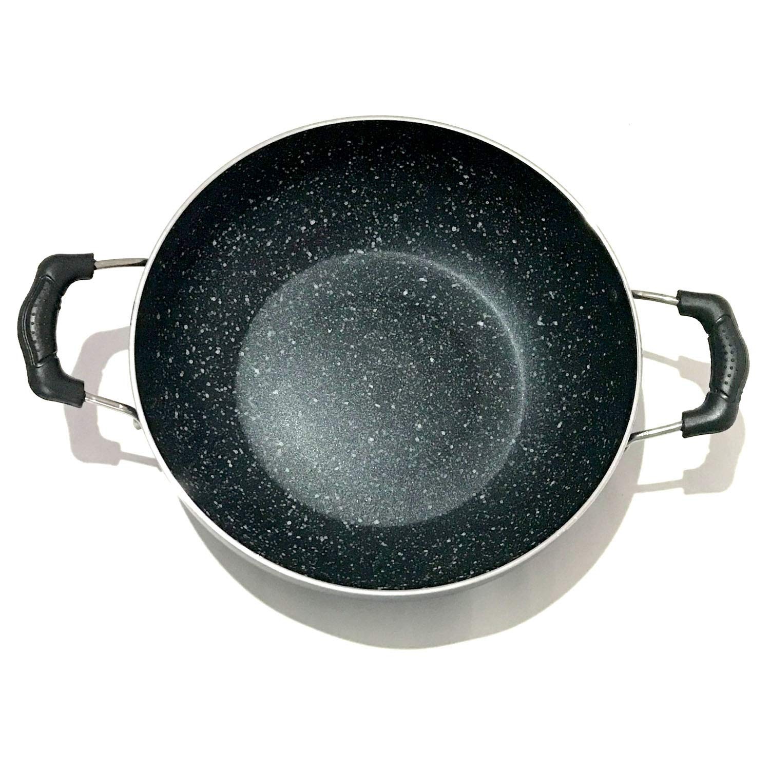 Induction Base Nonstick Kadai With Glass Lid 240mm Deep Fry Pan Kadai Indian Kad