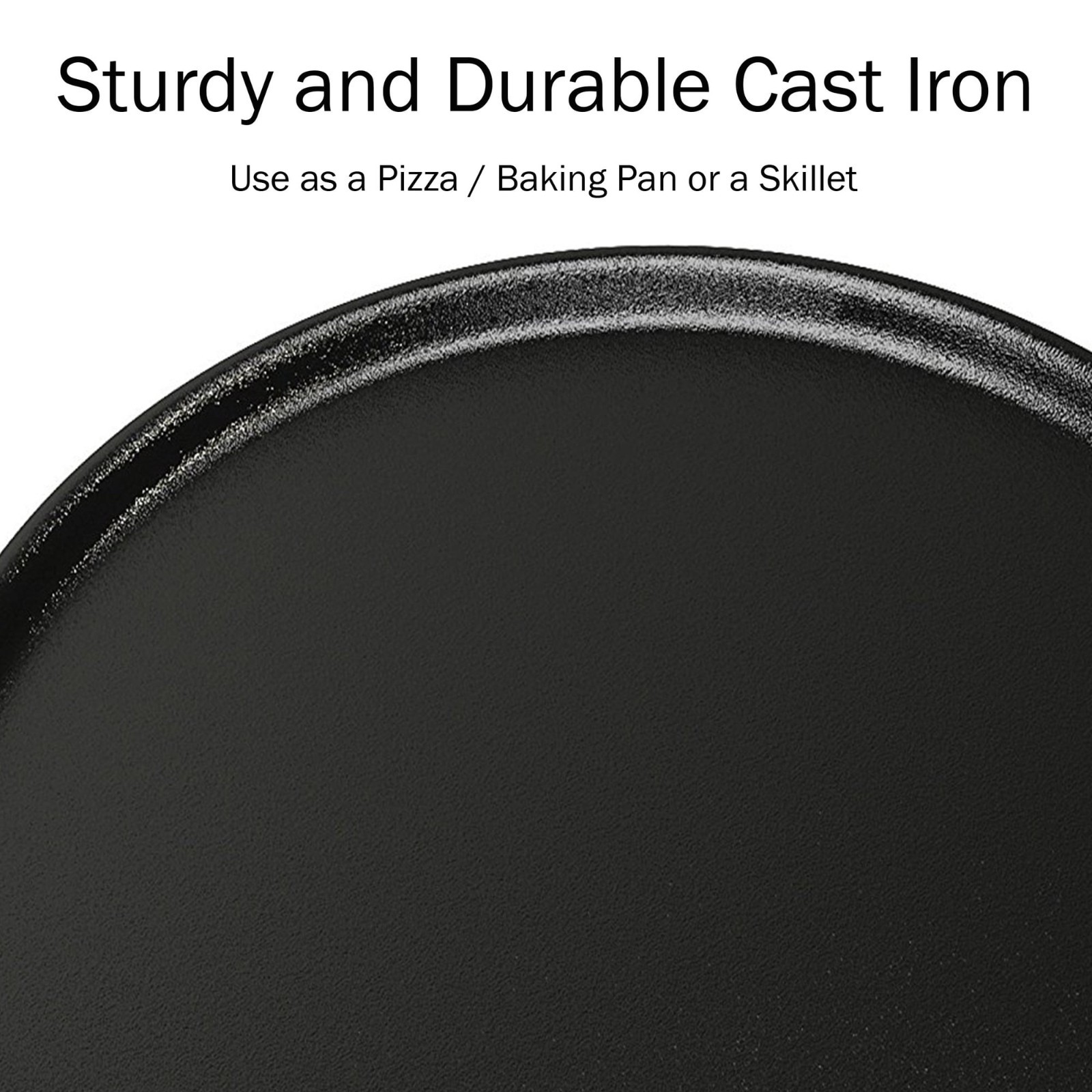 Pizza Pan Cast Iron Skillet Kitchen Cookware Frying Baking Cooking14 Black