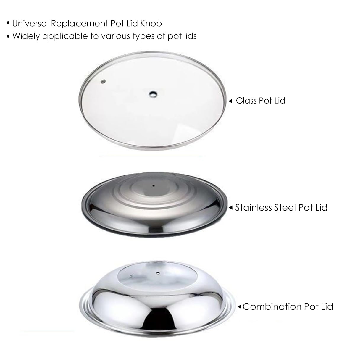 2 Pcs Universal Wooden Pot Lid Knob Replacement Handle Kitchen Cookware Pan