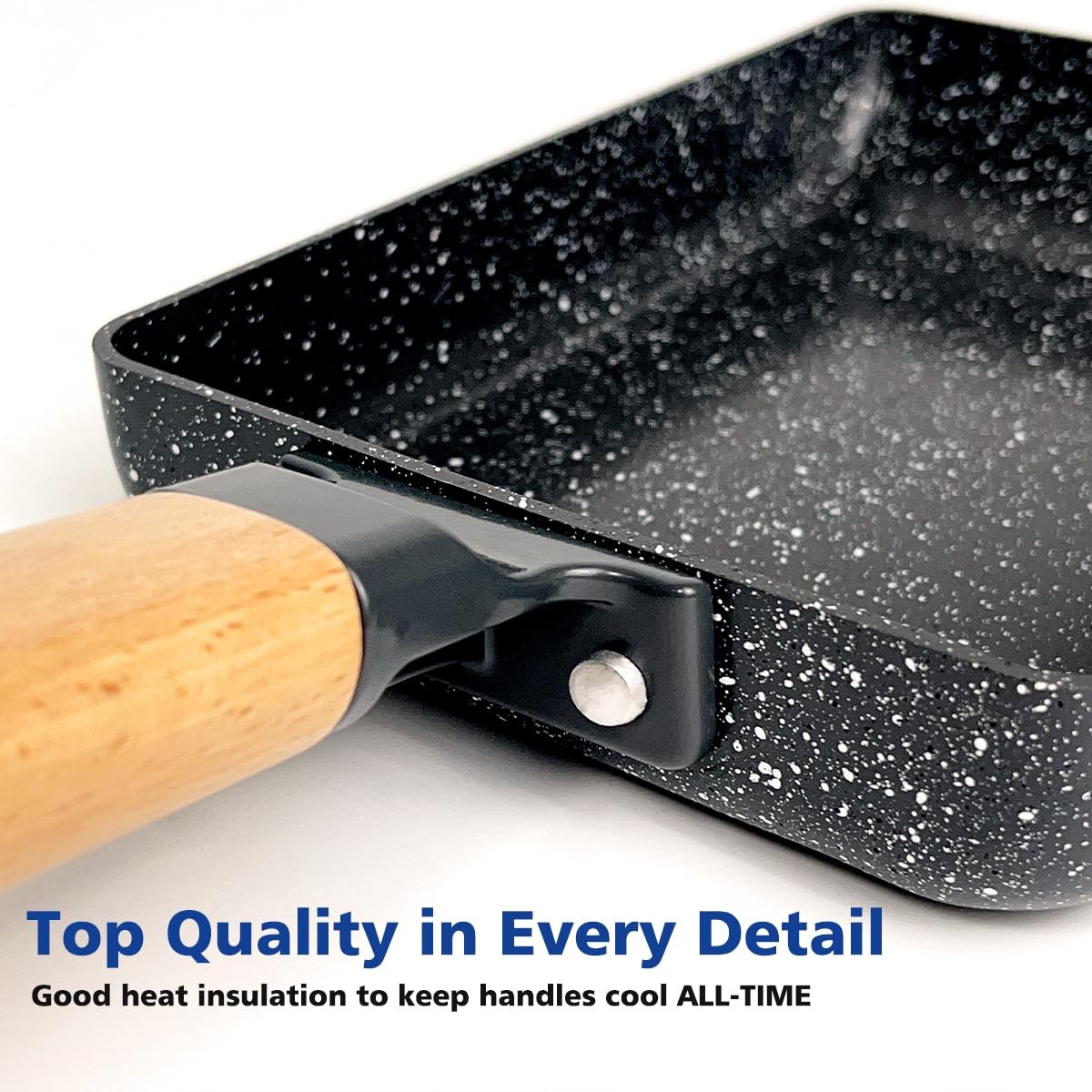 LISOS Ceramic Coating Square Japanese Tamagoyaki Omelette 5×7, Dark Gray