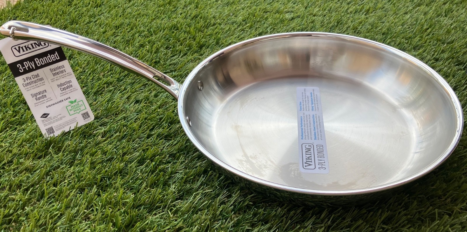Viking Cookware 3-Ply Stainless Steel 12” Inch Frying Pan/ Skillet NEW Free Ship