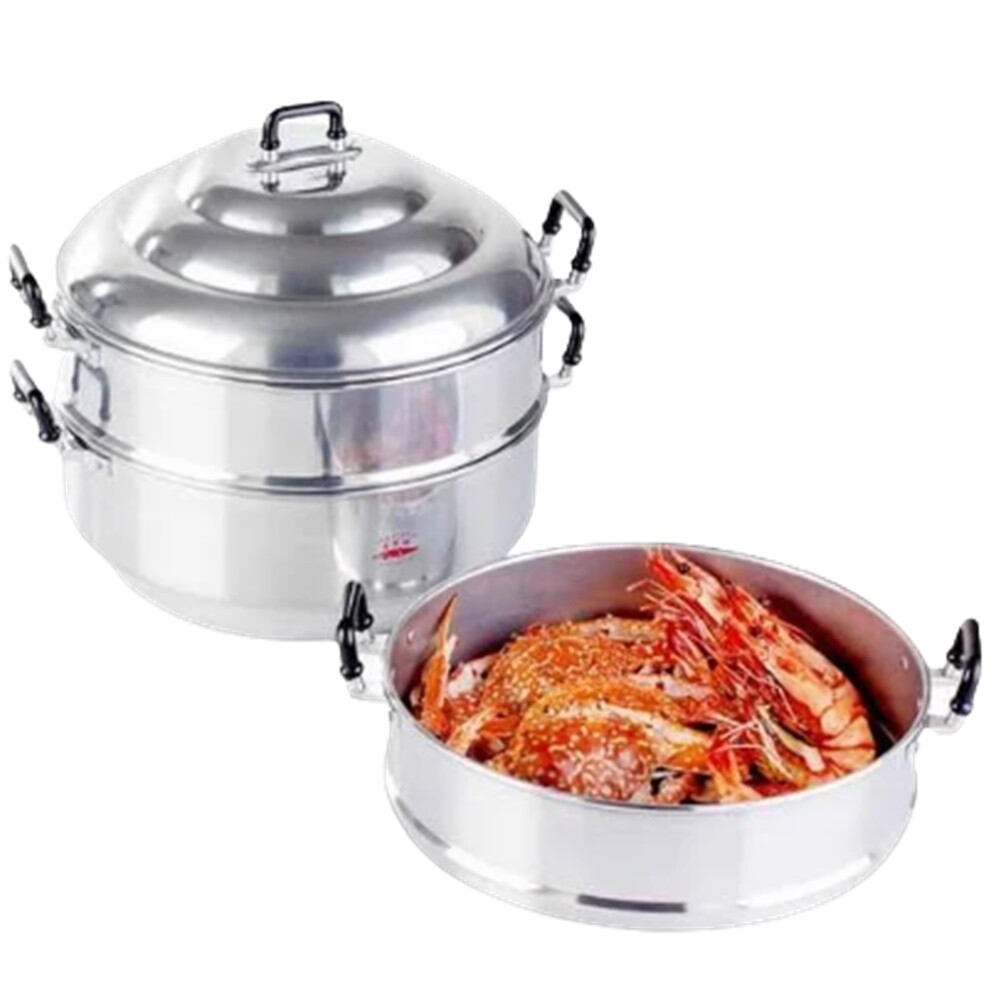 Thai Traditional Aluminum Cookware Crocodile BrandSteamer Pot 3 tier 34 cm