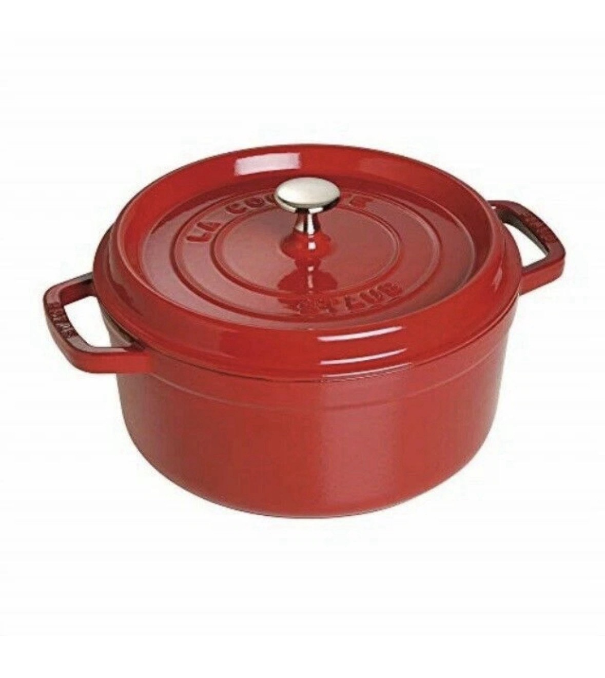 STAUB 4qt Cast Iron Dutch Oven Round Cocotte Cranberry Made in France NEW no box