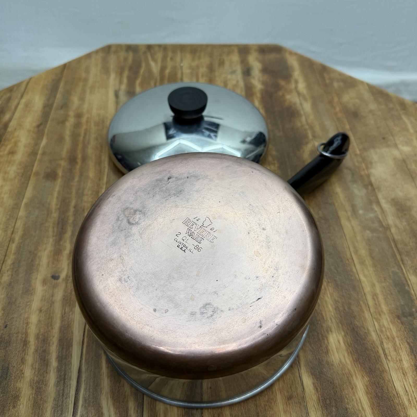 Revere Ware 1801 9 Piece Set Copper Bottom Stainless Steel