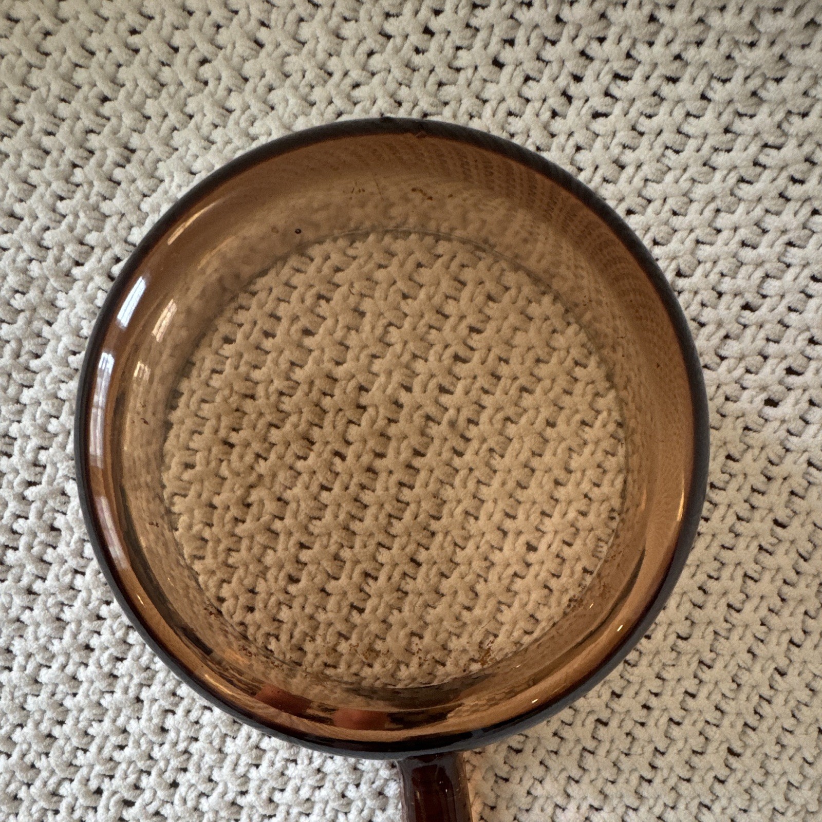 Vintage Corning Visions V-1.5-B 1.5L Amber Glass Saucepan Made in France No Lid