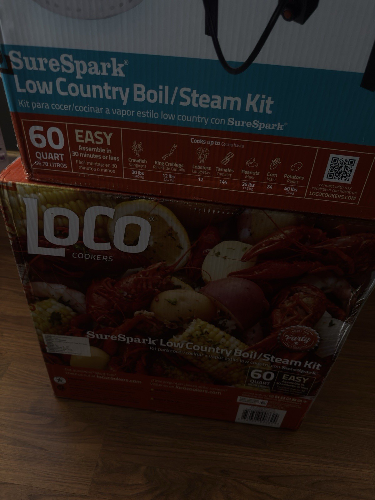 Seafood boil pot LoCo SureSpark Low Country Boil/Steam Kit Stainless Steel 60 Qt