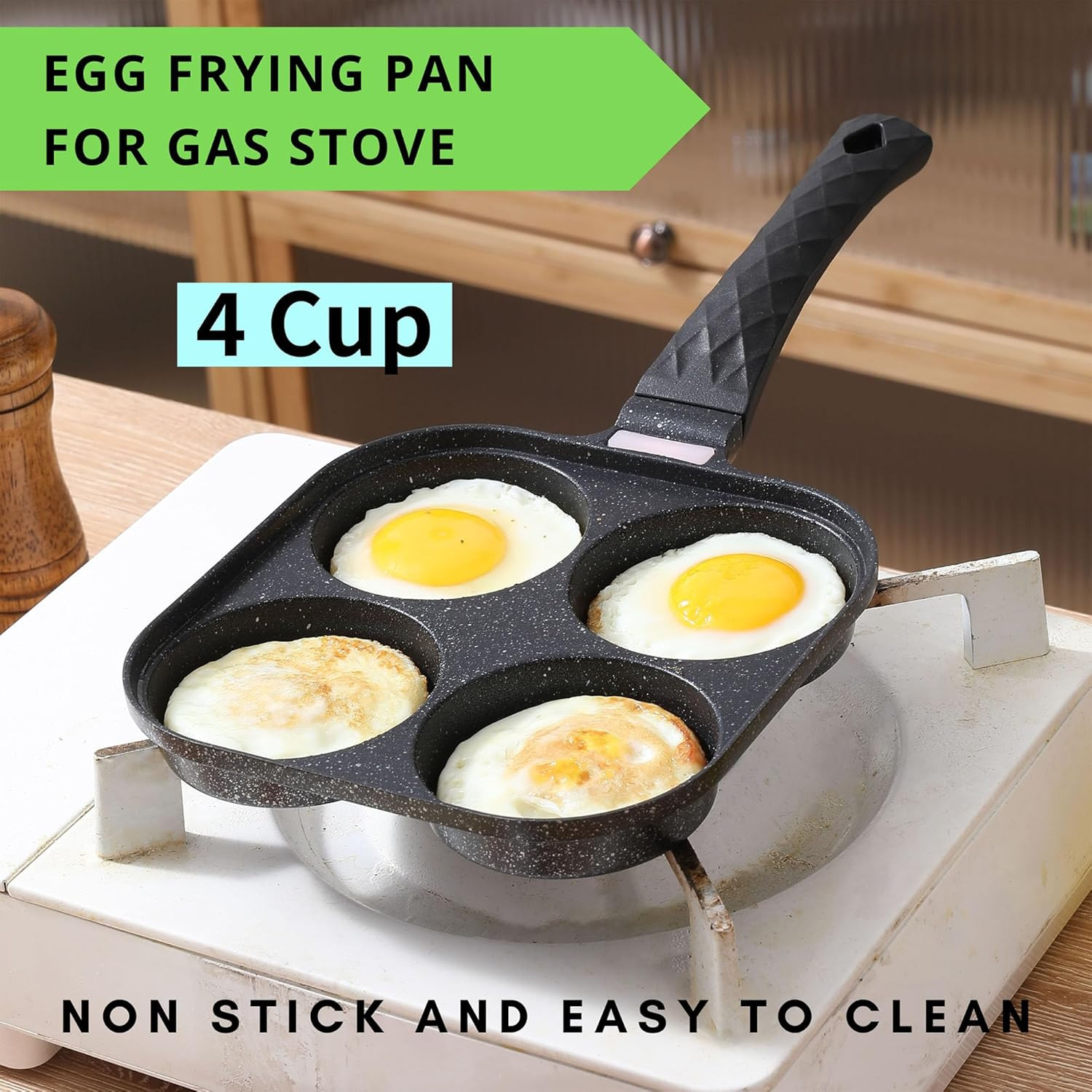 4 Egg Frying Pan Gas Only Breakfast Omelette Skillet Non-Stick Fried Egg Pan Pan
