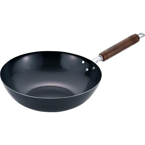 Japanese Wok 10.2 – Made in Japan Nonstick Carbon Steel Wok with Wood Handle – I