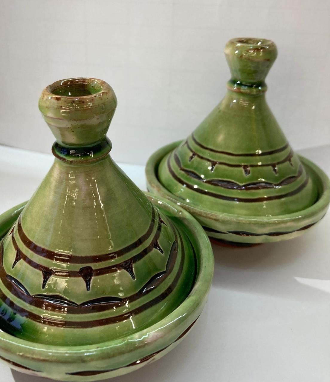 Small Handmade Tamegroute Green Tagine