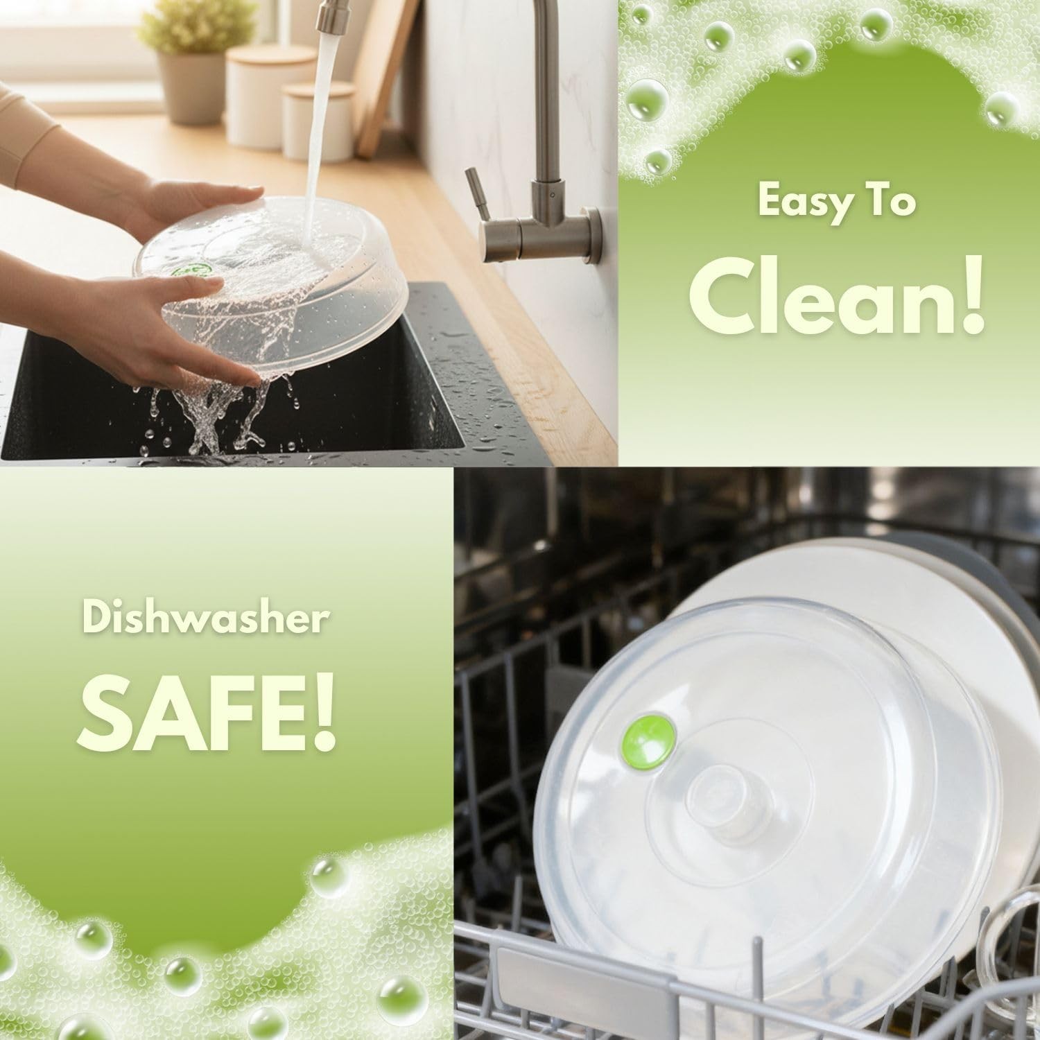 Set of 5 Microwave Plate Covers with Adjustable Steam Vents Microwave Splatter