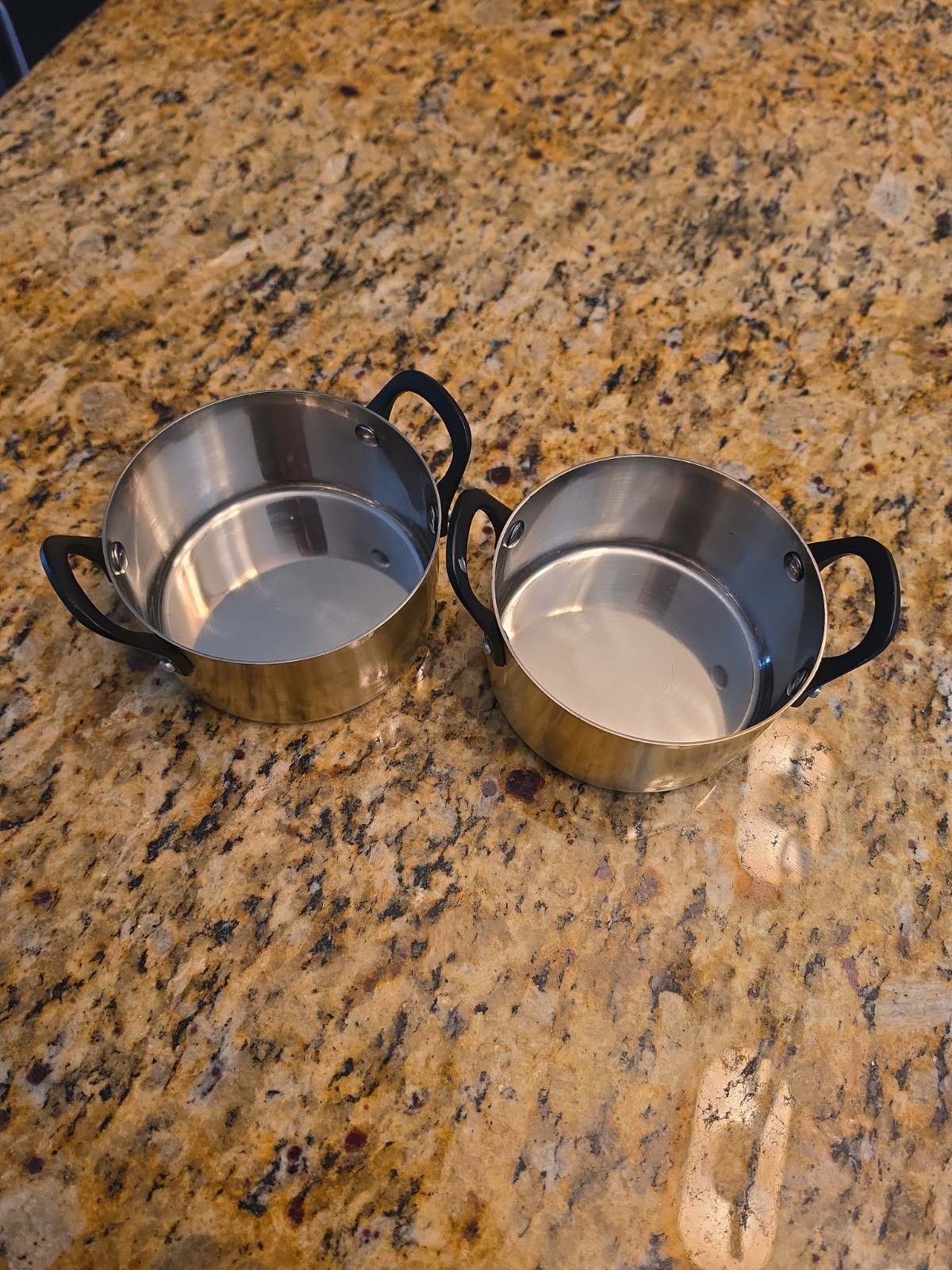 Crofton Mini 2pcs Set Cookware Stainless Steel Gold tone 20oz Pots