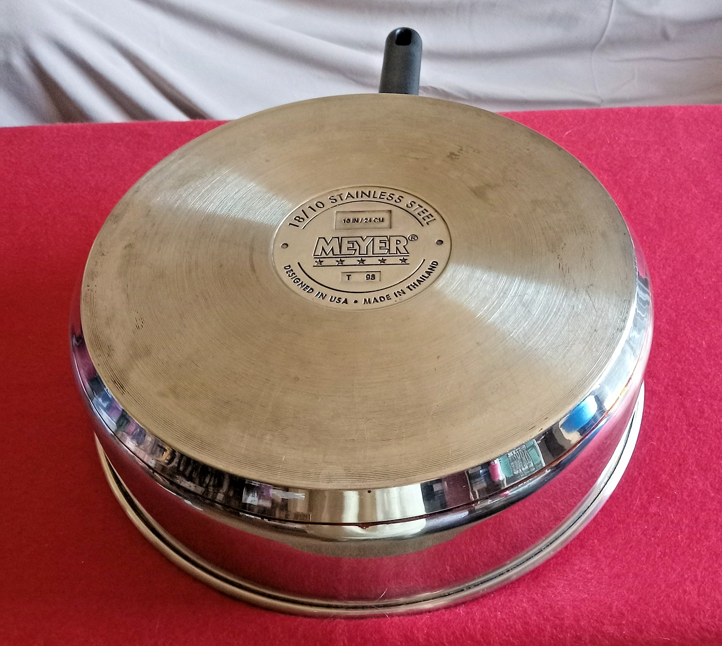 MEYER 10 IN 18/10 STAINLESS STEEL T 98 SKILLET U.S.A./THAILAND E.U.C. FRY PAN
