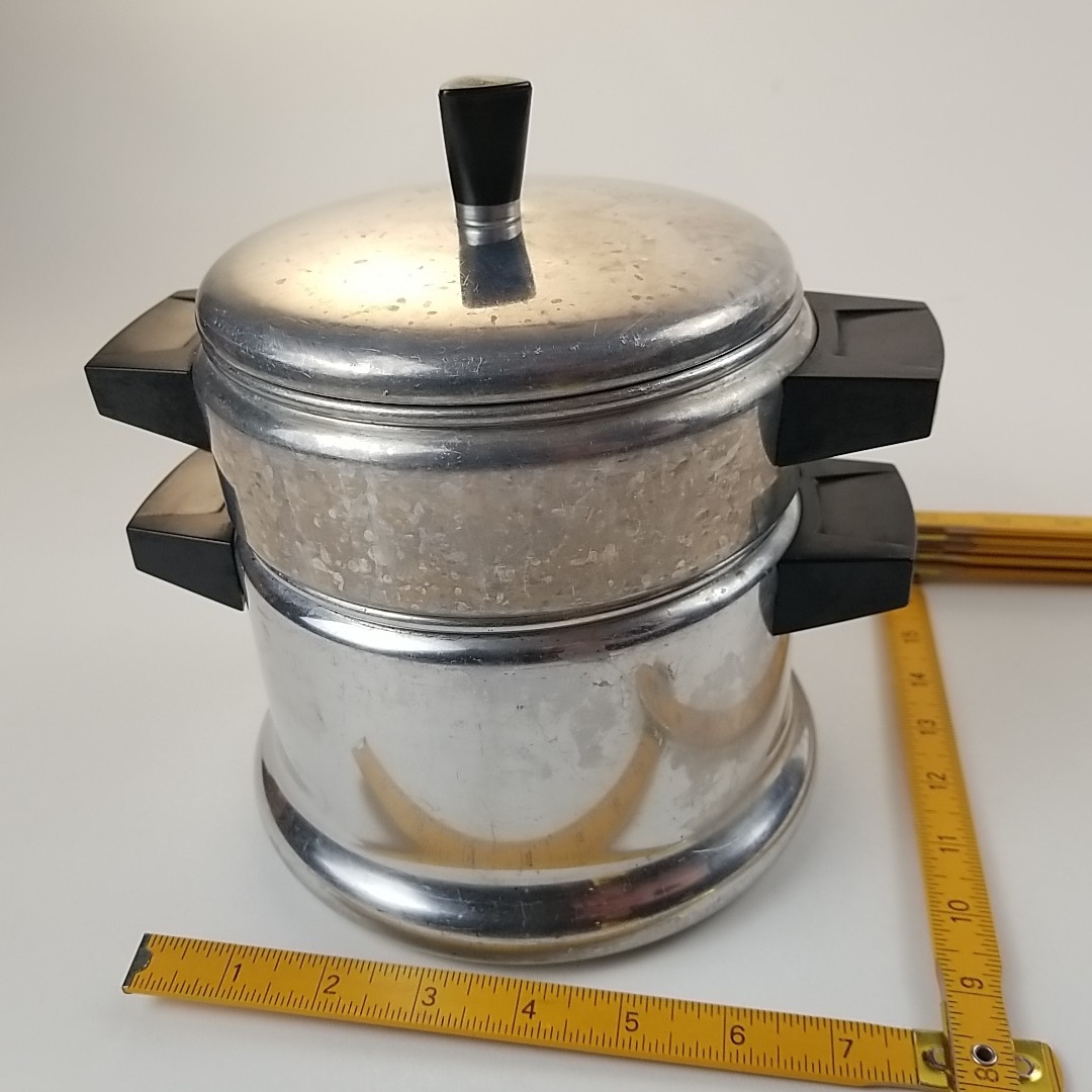 Comet Rice Steamer Pot Aluminum Double Stovetop Cooker Pan Excellent Vintage