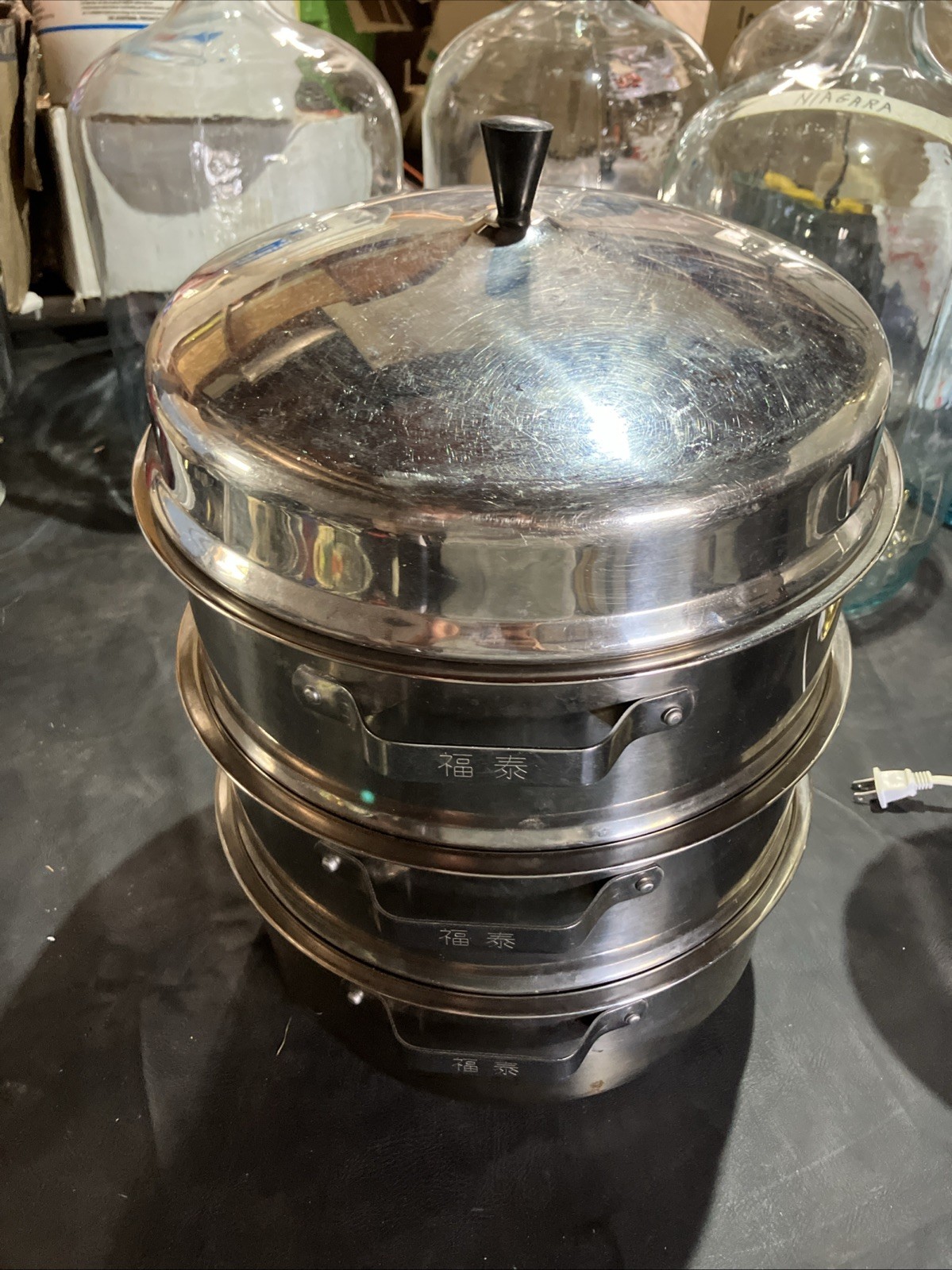 3 Tier Stainless Steel Steamer Pot with Lid Chinese Writing Non Magnetic Pots