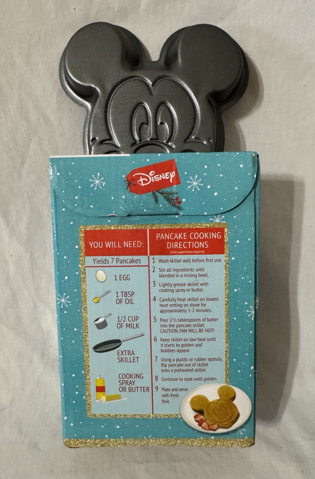 SEALED 2022 Disney Mickey Mouse Pancake (Expired) Skillet Set w/ Cookie Cutter