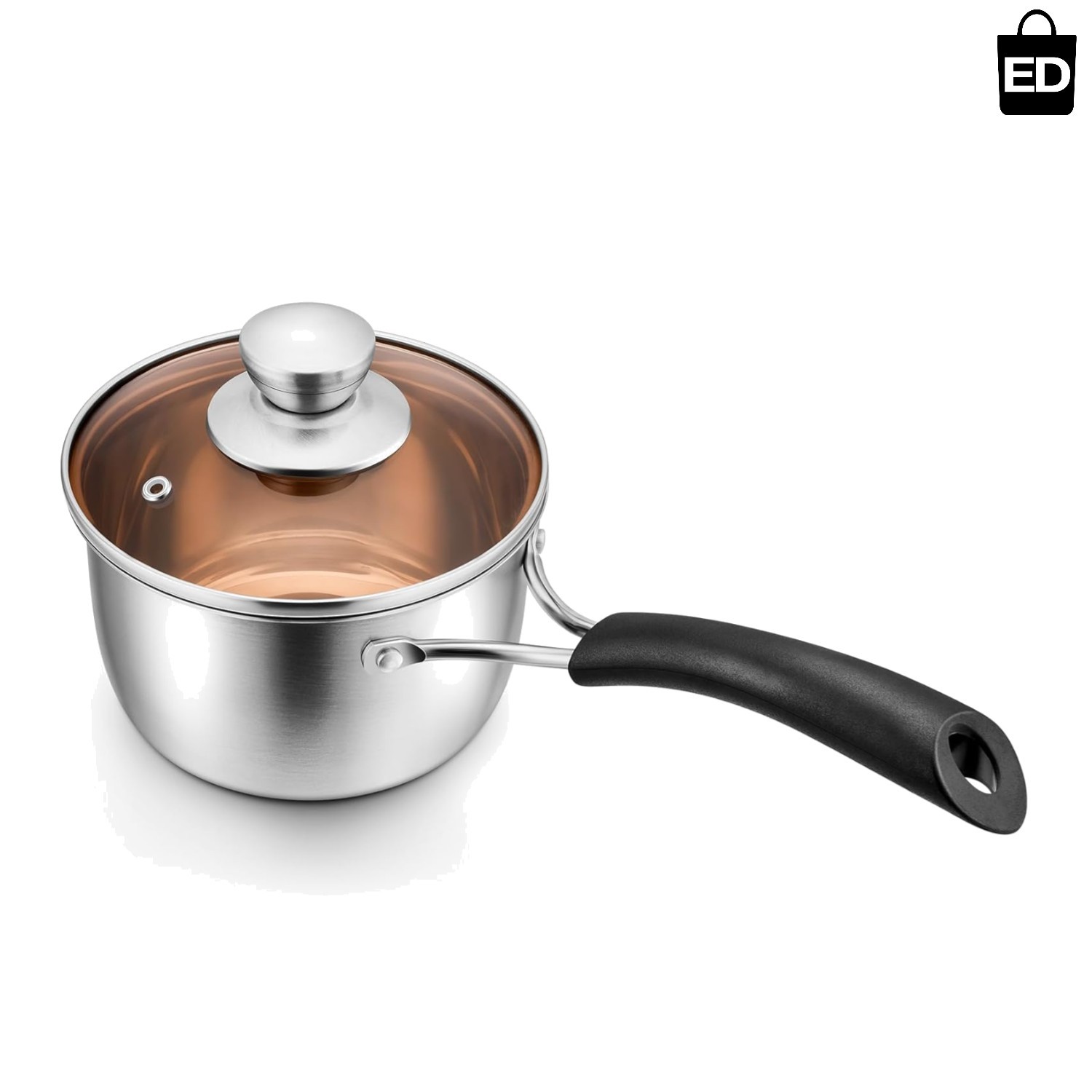 Health-Conscious 1 Quart Cooking Pot – Dishwasher Safe with Tempered Glass Lid