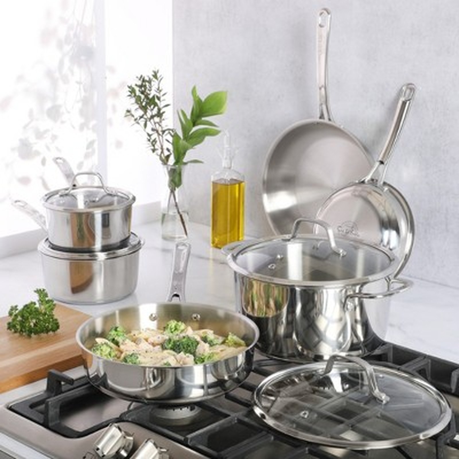 Sur La Table 10 Piece Stainless Steel Pots and Pans Cookware Set