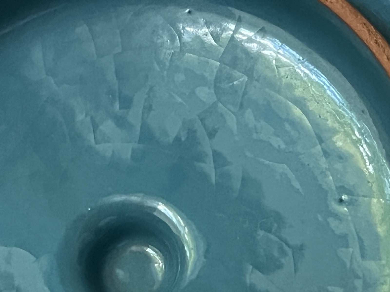 De Silva Bean Pot Made in Italy Glazed Teal Blue Heavy Duty