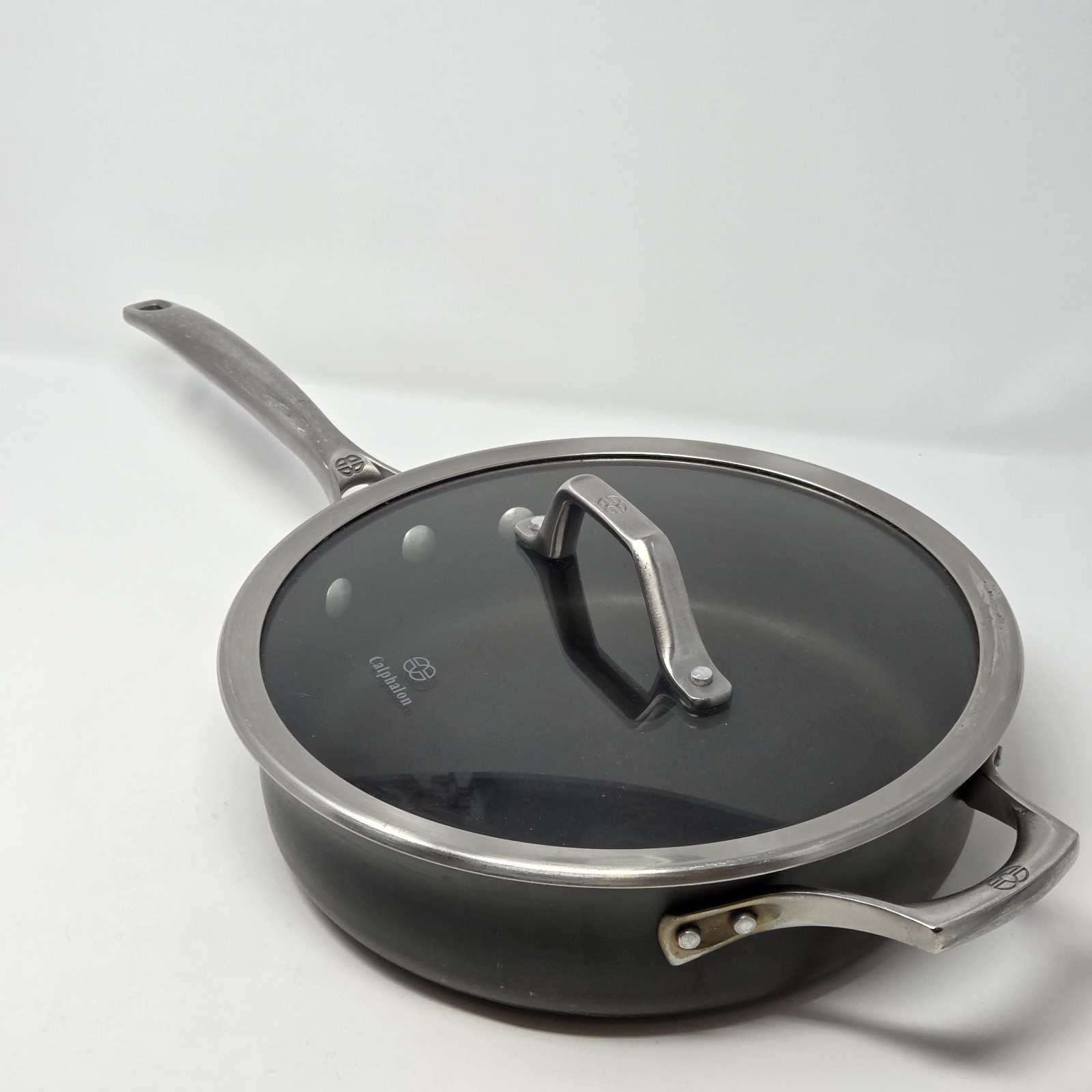 Calphalon 3 QT Hard Anodized Aluminum Skillet Frying Saute Pan w/ Lid #5003 USA